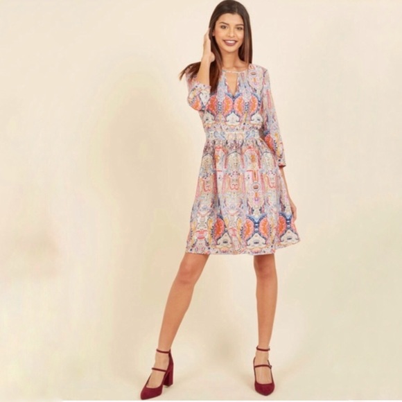 Modcloth Dresses & Skirts - MODCLOTH by Lace and Mesh Romantic Paisley Dress